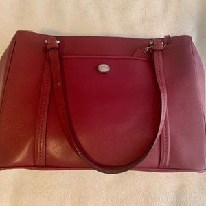 Coach Peyton Leather Double Zip Caryall Bag